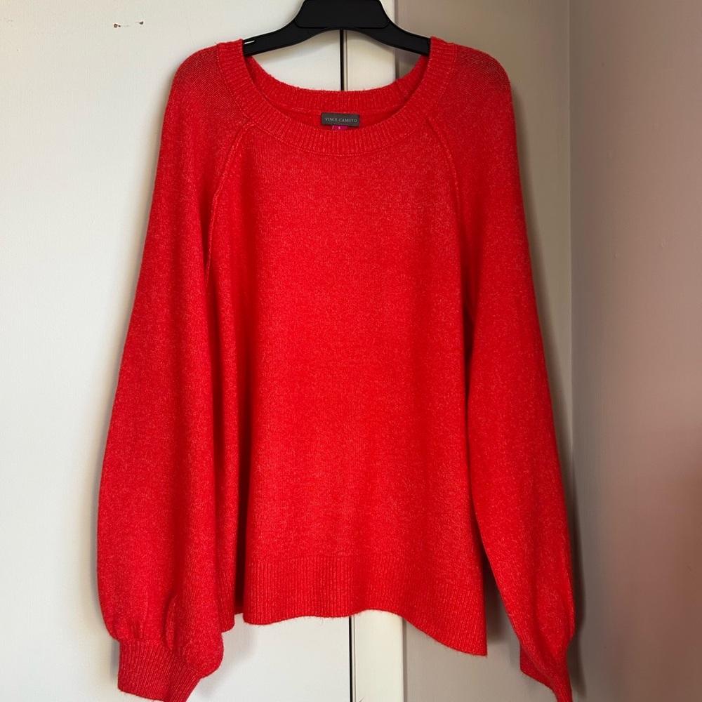Vince Camuto Vibrant Red Crew Neck Sweater